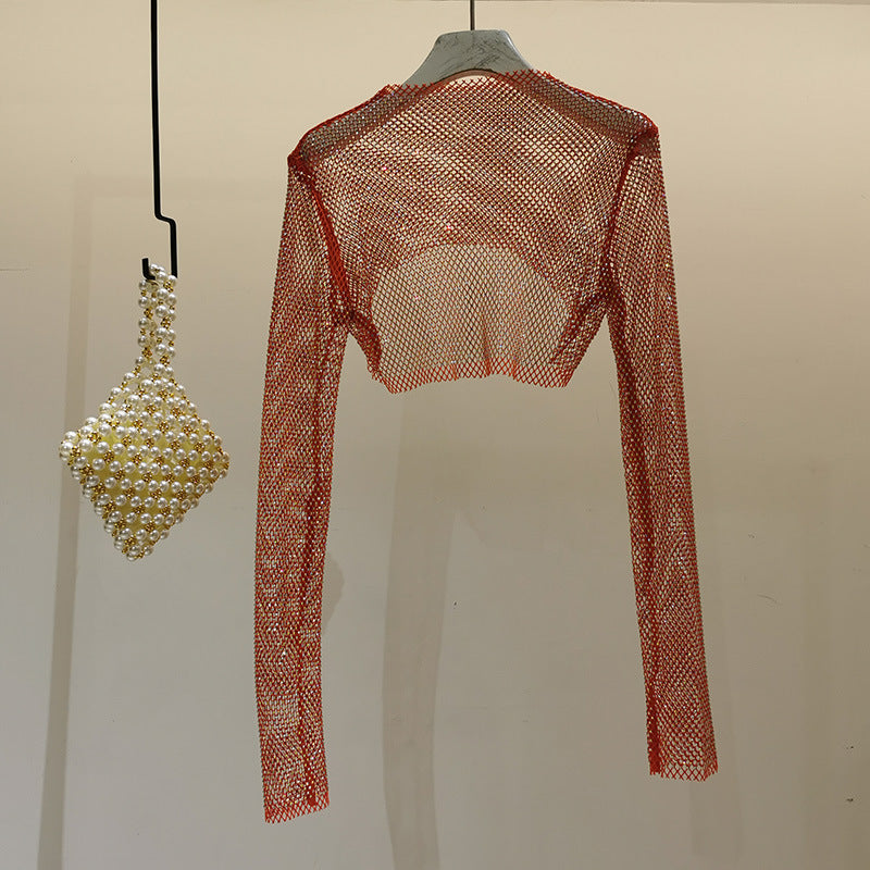 Light Diamond Fashion Net Drill Crystal Long Small Vest/suspenders/tube Top