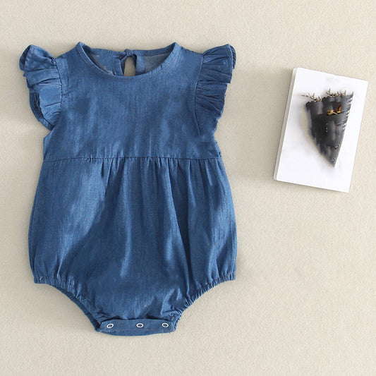 Born Summer Clothes Clothing Sleeveless Triangle Rompers Jumpsuits Denim Jumpsuit, Climbing Suit