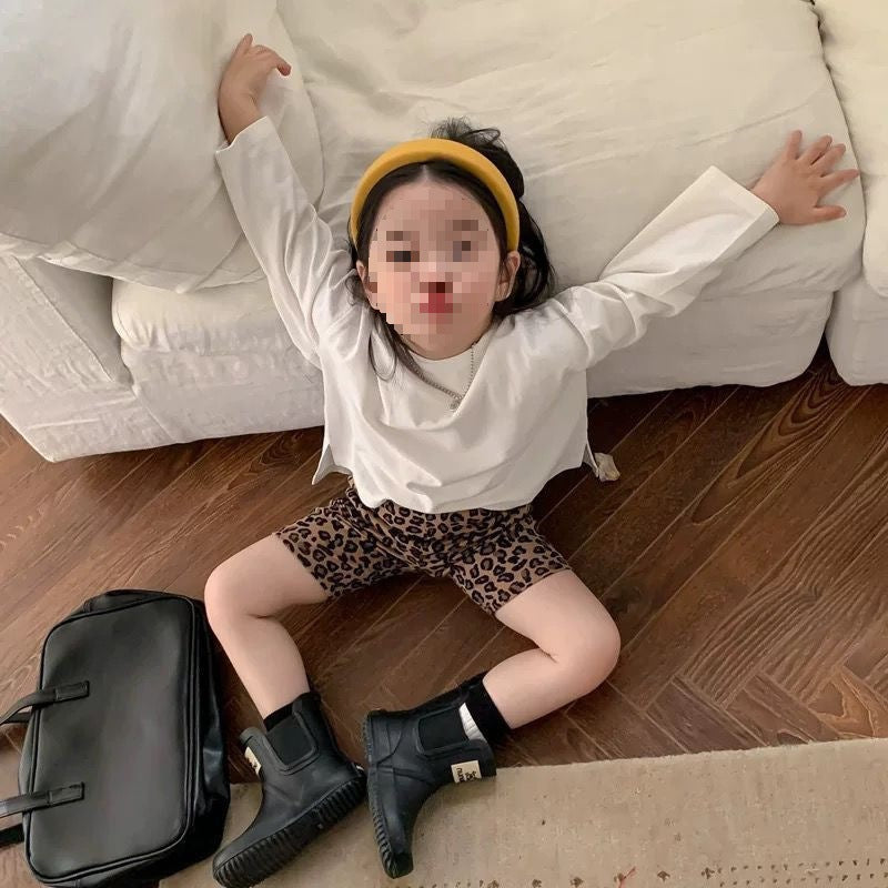 Children's Clothing Leopard Print Shorts Leggings Riding Stretch Children's Pants