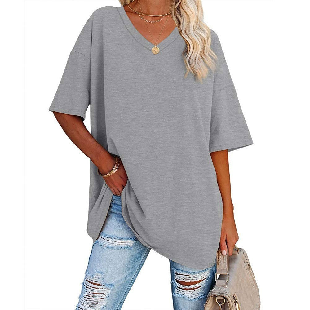 Women's Loose Half Sleeve Cotton Waist Blouses