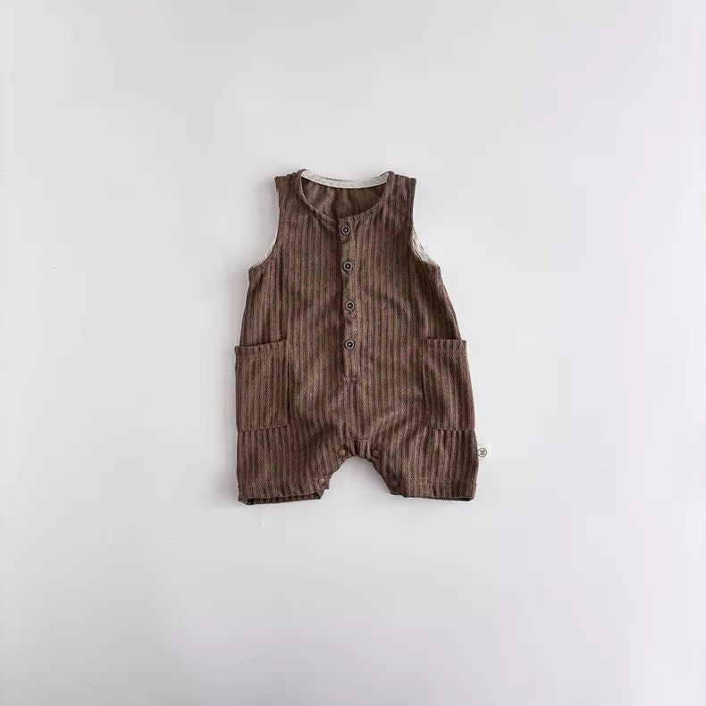 Style Boys Striped Sleeveless Leotard Romper Jumpsuit, Climbing Suit