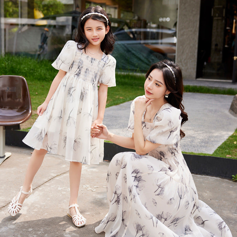 Summer Dress Thin Mother Daughter Fashionable Stylish Parent-child Outfit