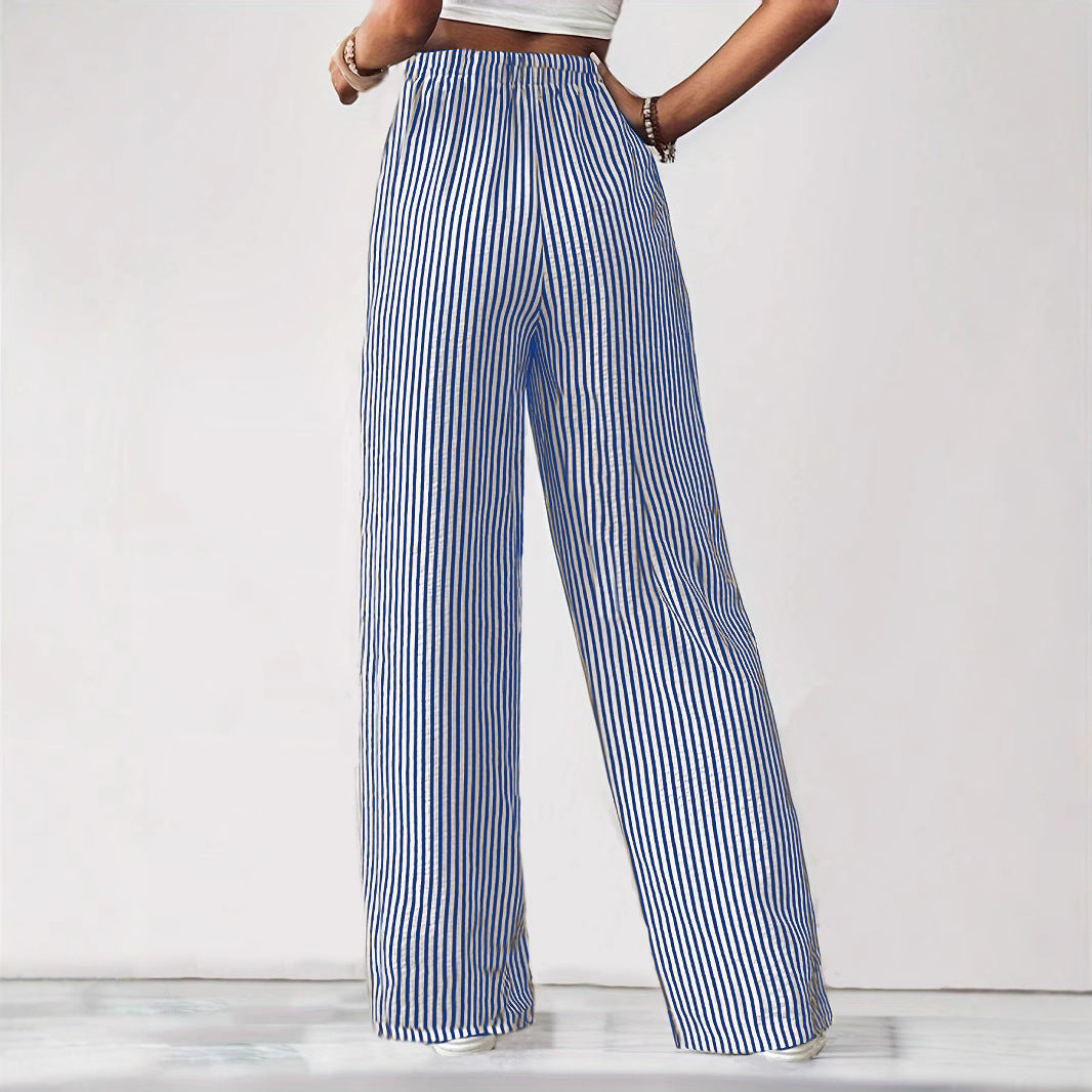 Stylish Graceful Charming Women's Striped Trousers Casual Pants