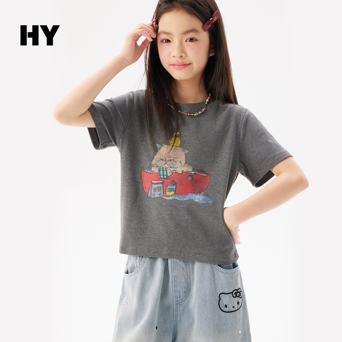 Children's Clothing Short-sleeved Cartoon Print Bottoming Shirt Children's T-shirt