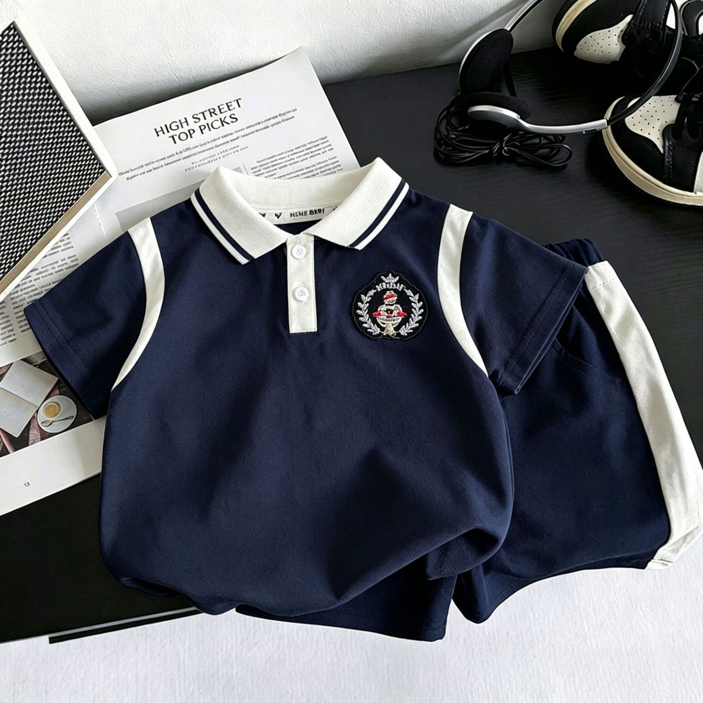 Children's Clothing Casual Cotton Shirt Lapel Short Sleeve Children's Suit