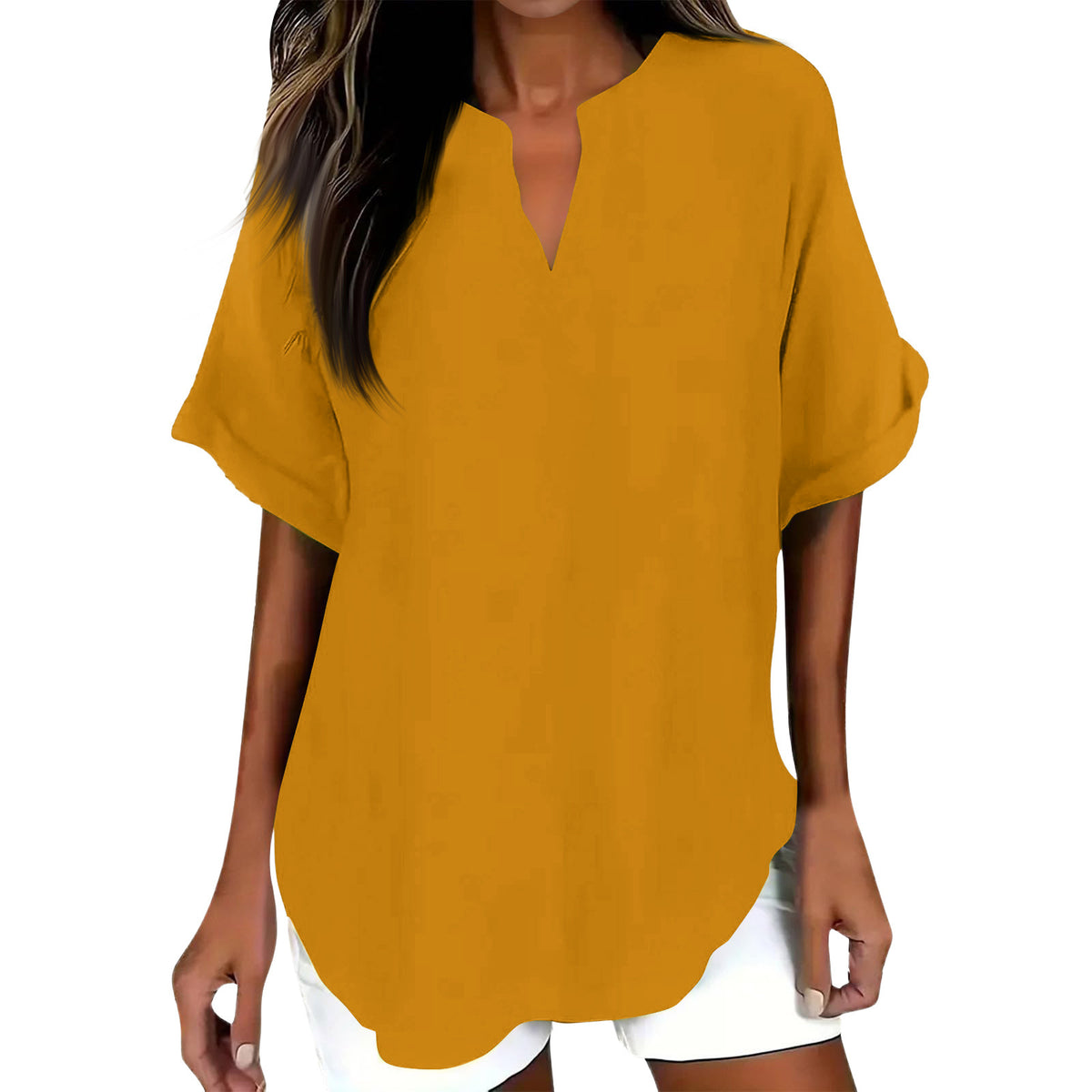 Women's Fashion Loose Shirt Casual Cotton Linen Blouse