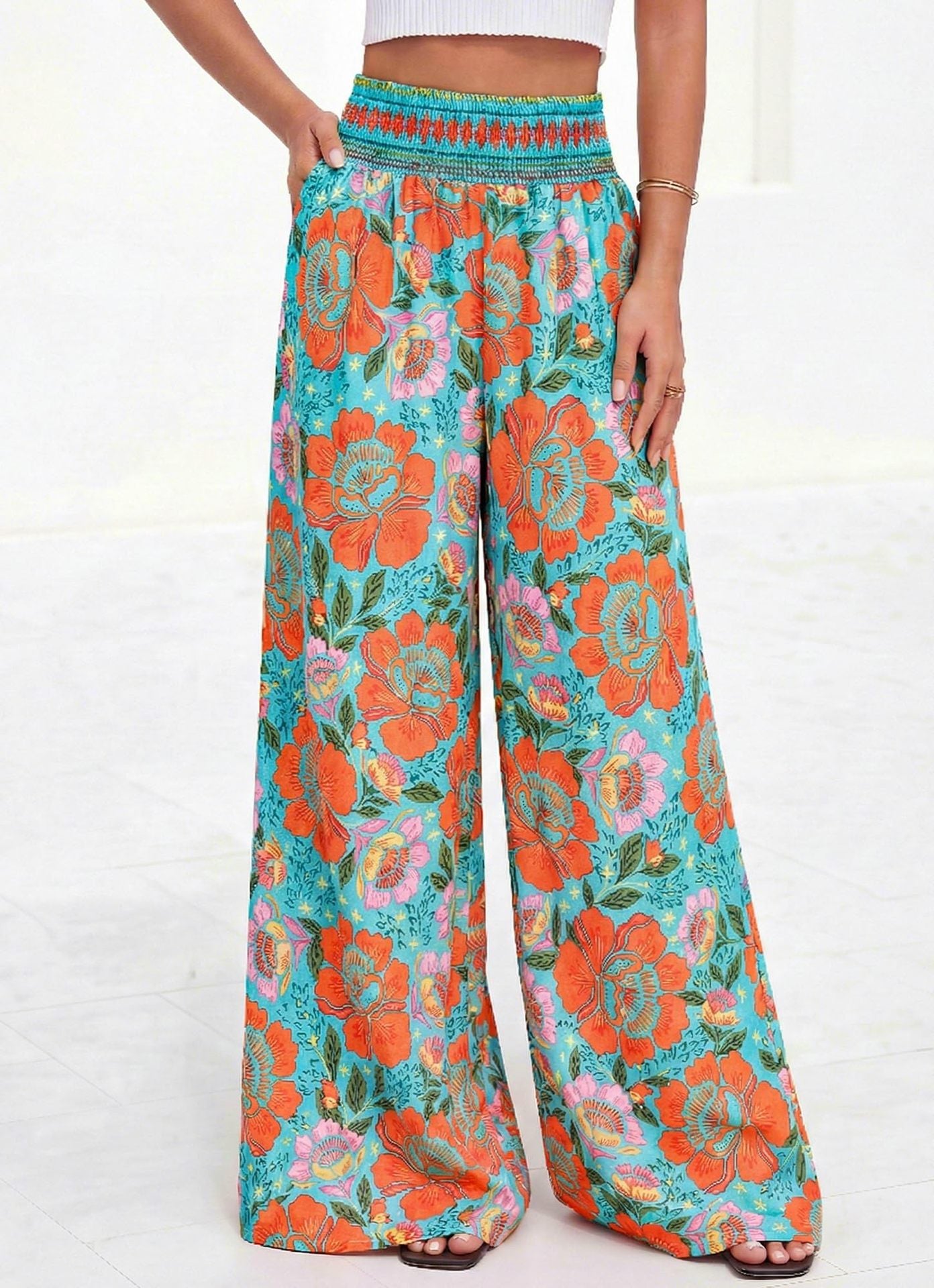 Women's Summer Comfortable High Waist Wide Leg Casual Pants