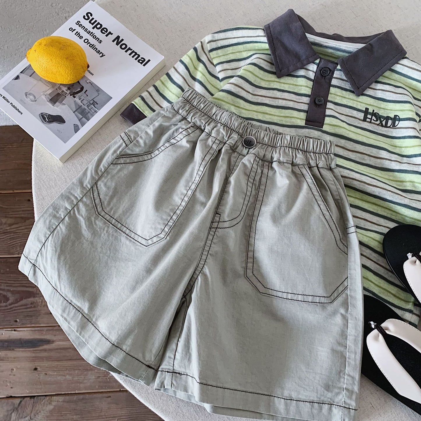Children's Shorts Summer Boys Bright Line Loose Children's Pants