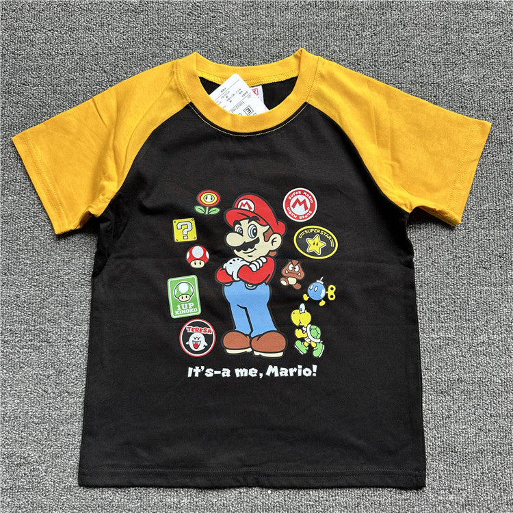 Children's Cartoon Mario Series Summer Short Sleeve Children's T-shirt