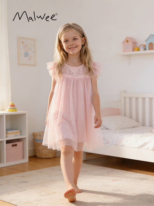 Princess Summer Round Neck Gauze Cute Children's Dress