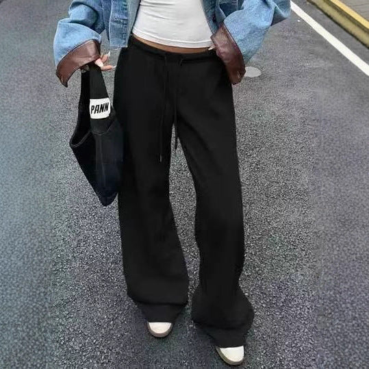 Early Autumn Style Retro Waist Idle Versatile Pants