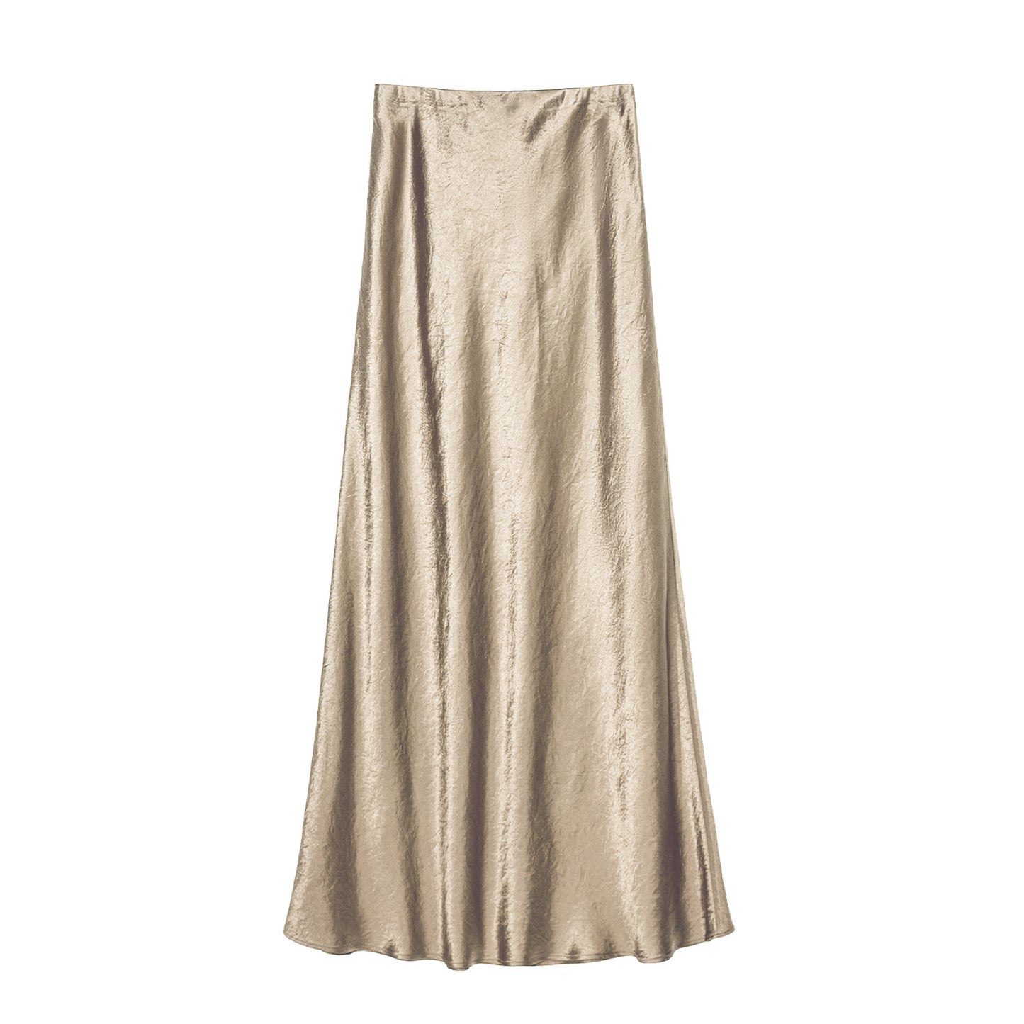 Women's High Waist Elastic Hand-held Pattern Long Elegant Solid Skirt