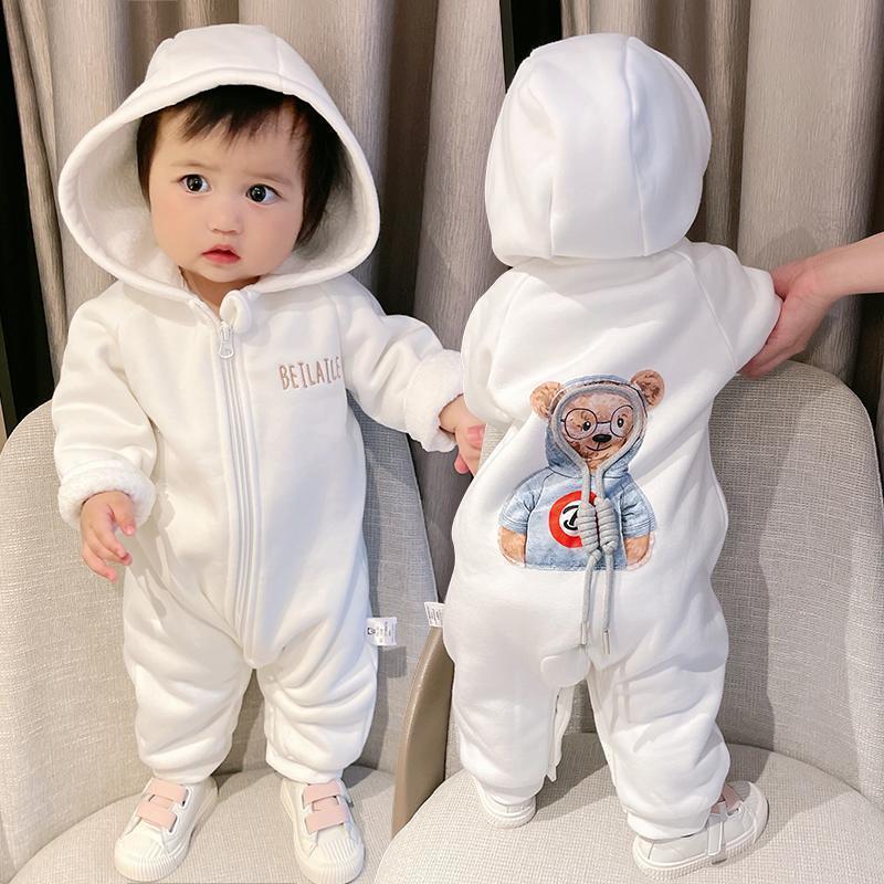 Jumpsuit Deep Autumn Clothing Rompers Born Fleece-lined Thickened Pajamas Jumpsuit, Climbing Suit