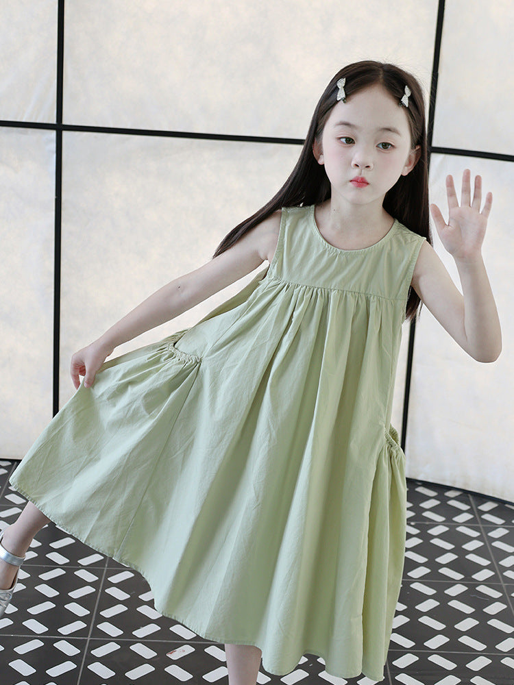 Children's Western Style Cotton Sleeveless Little Princess Children's Dress