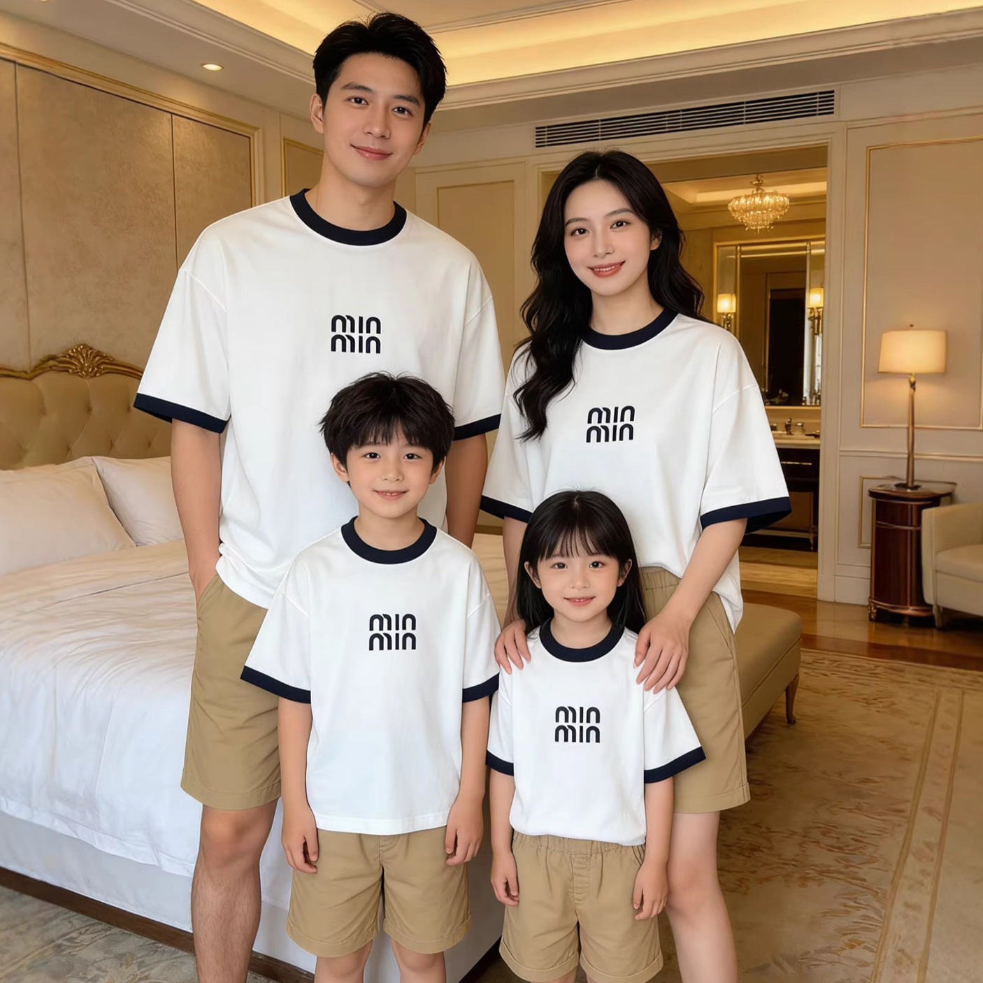 T-shirt Short Sleeve Family Of Three Parent-child Outfit