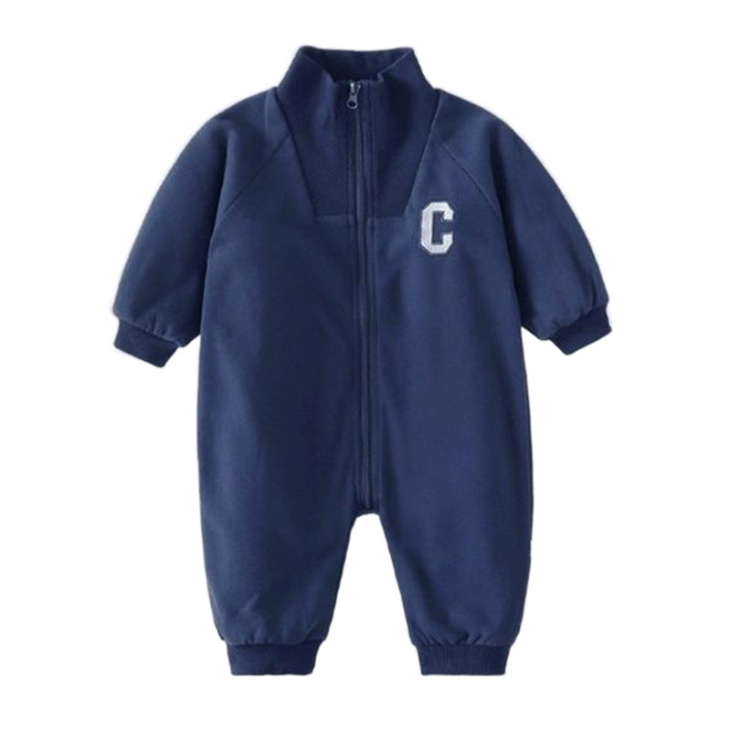 Letter Zipper Long Sleeve Born Type Crawling Going Out Jumpsuit, Climbing Suit