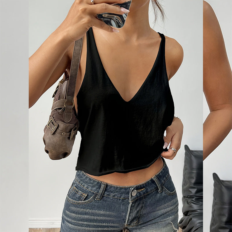 Durable Women's Sleeveless Loose Solid Color Vests