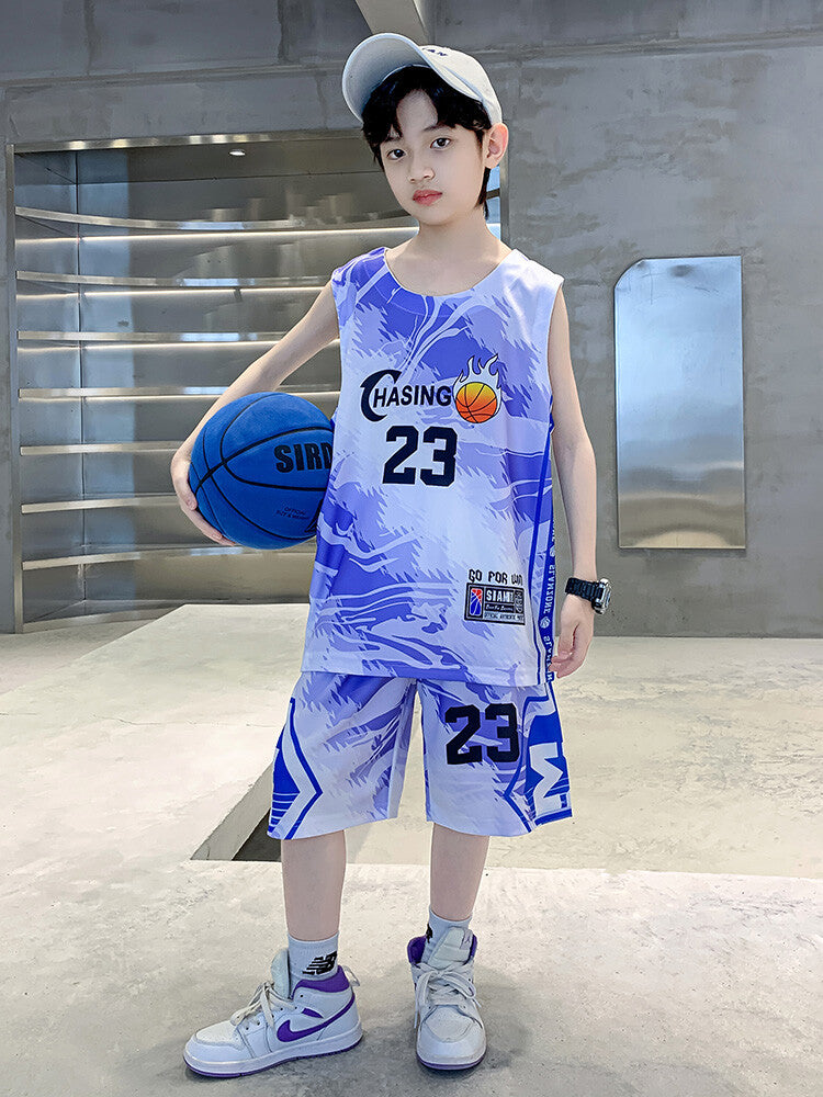 Summer Basketball Wear Vest Boyish Look Children's Suit