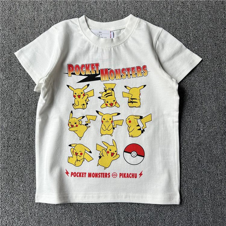 Children's Cartoon Water Paste Breathable Printed Summer Short Sleeve Children's T-shirt