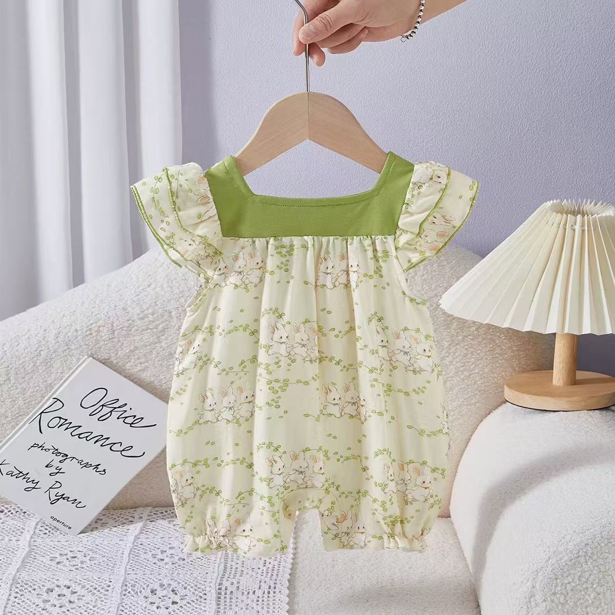One-piece Bodysuit Cute Floral Bunny Jumpsuit Jumpsuit, Climbing Suit