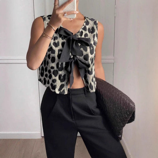 Durable Slouchy Leopard Print Sexy Hot Small Vest/suspenders/tube Top