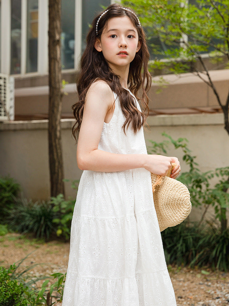 Strap Skirt Summer Sleeveless Cotton For Middle Older Fashionable Children's Dress