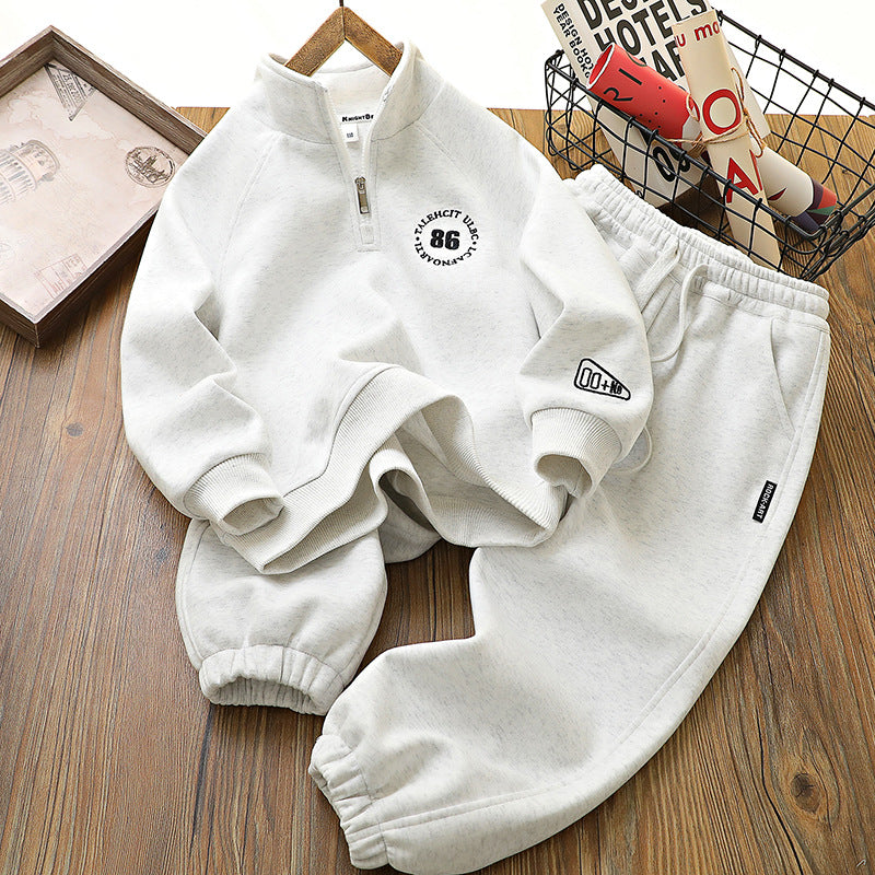 Children's Boys Spring Clothes Sports Two-piece Medium Big Handsome Children's Suit