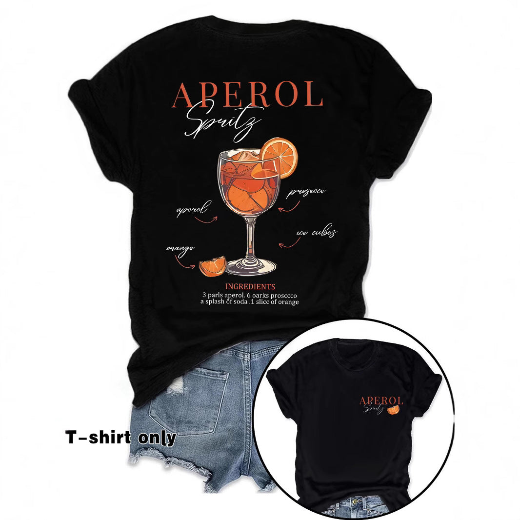 Glamorous Women's Fashion Printed Summer Short-sleeved Women's T-shirt