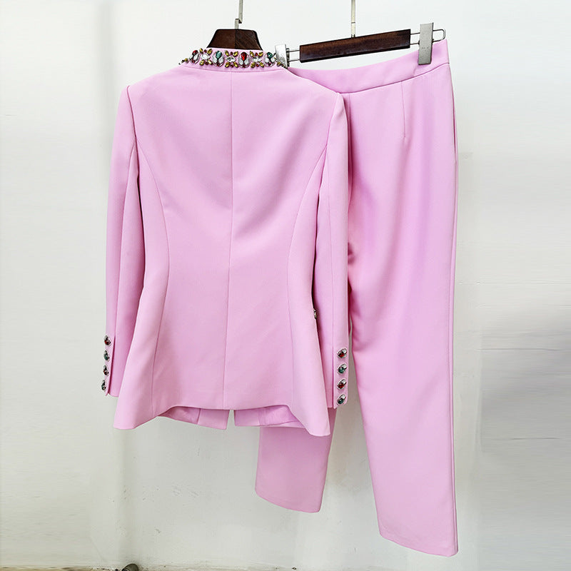 Early Spring Bead Diamond Skinny Two-piece Jackets