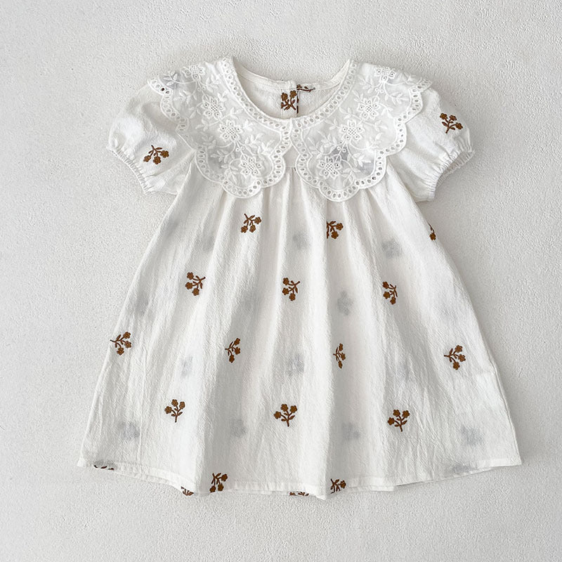 Princess Romper Embroidered Doll Collar Rompers Sisters Children's Dress
