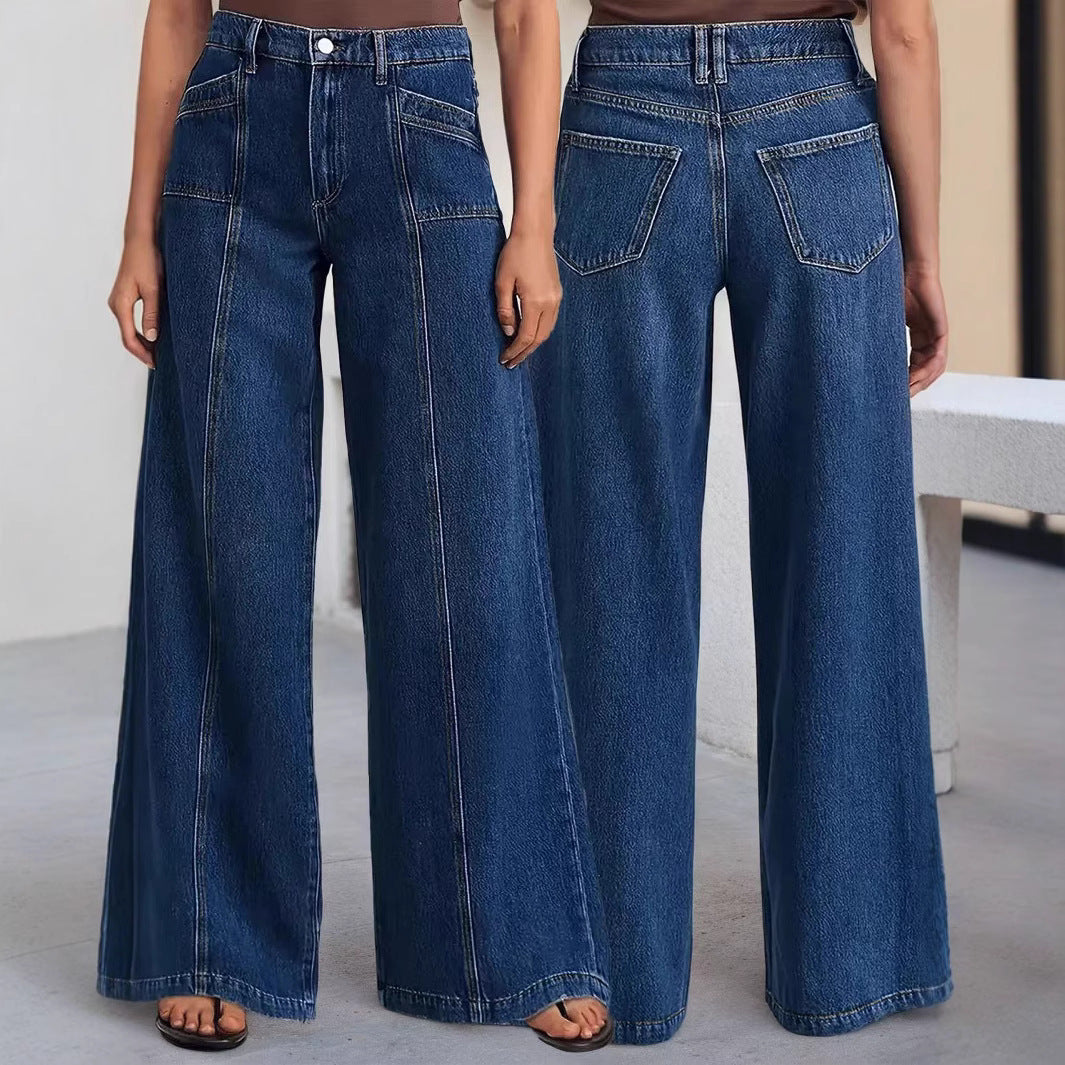 Women's Fashion Loose Wide Leg Comfortable Stretch Denim High Quality Women's Jeans