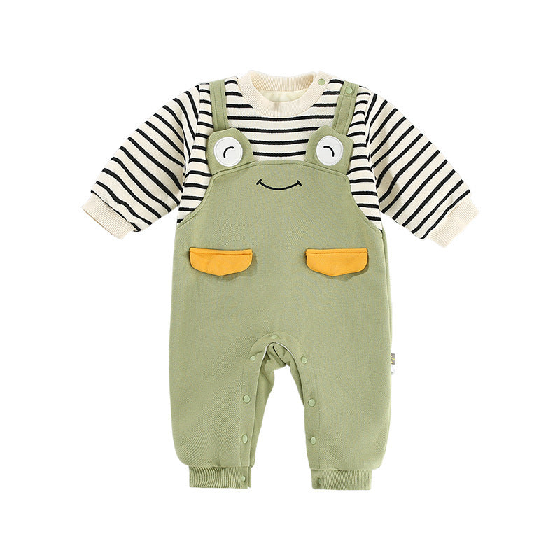 Women's & Men's Jumpsuit Born Cute Striped Fake Two Pieces Going Jumpsuit, Climbing Suit