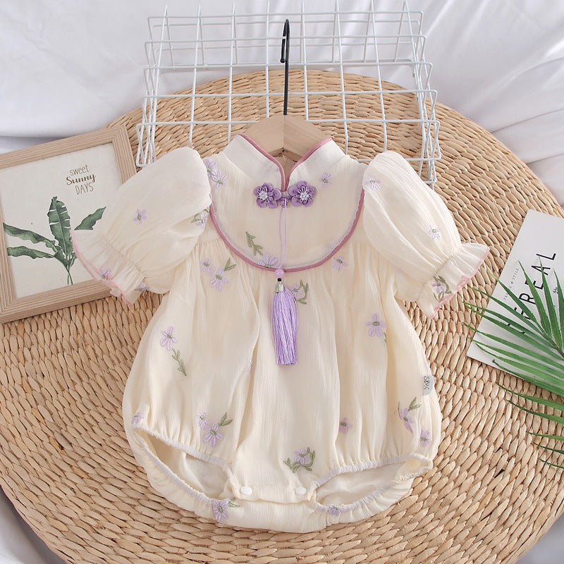 Cute Trendy Thin Chinese Style Cheongsam Jumpsuit, Climbing Suit