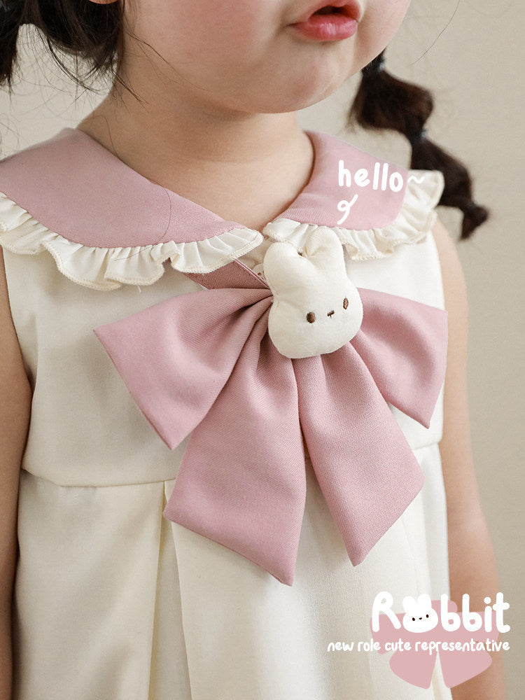 Children's Sailor Collar Rabbit Ears Summer Three-dimensional Doll Children's Dress