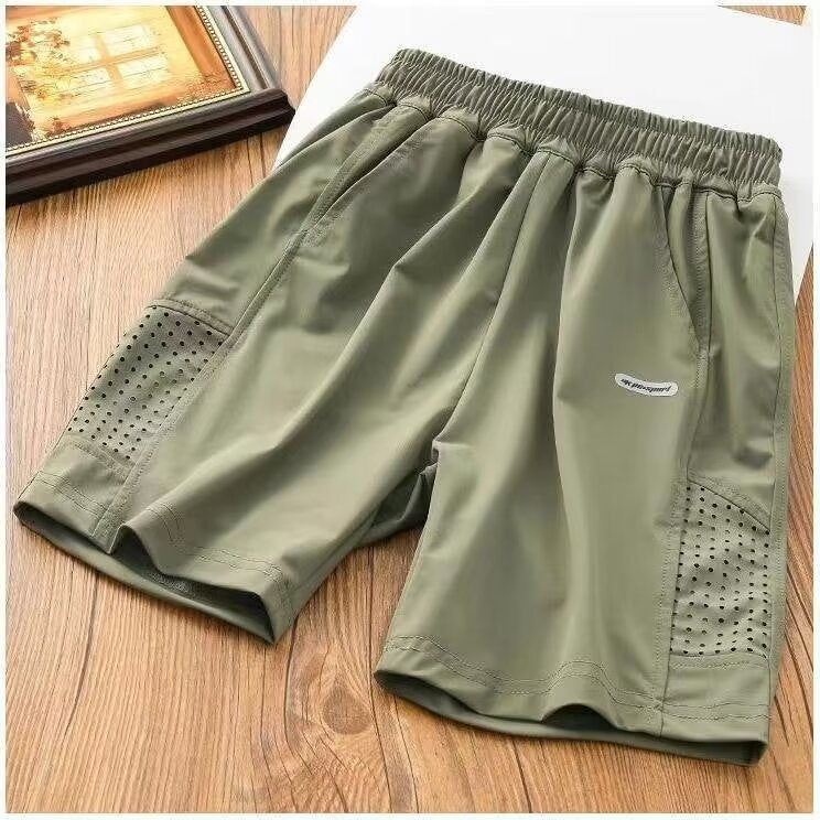 Boys Ice Silk Shorts Korean Style Summer Thin Elastic Capri Children's Pants
