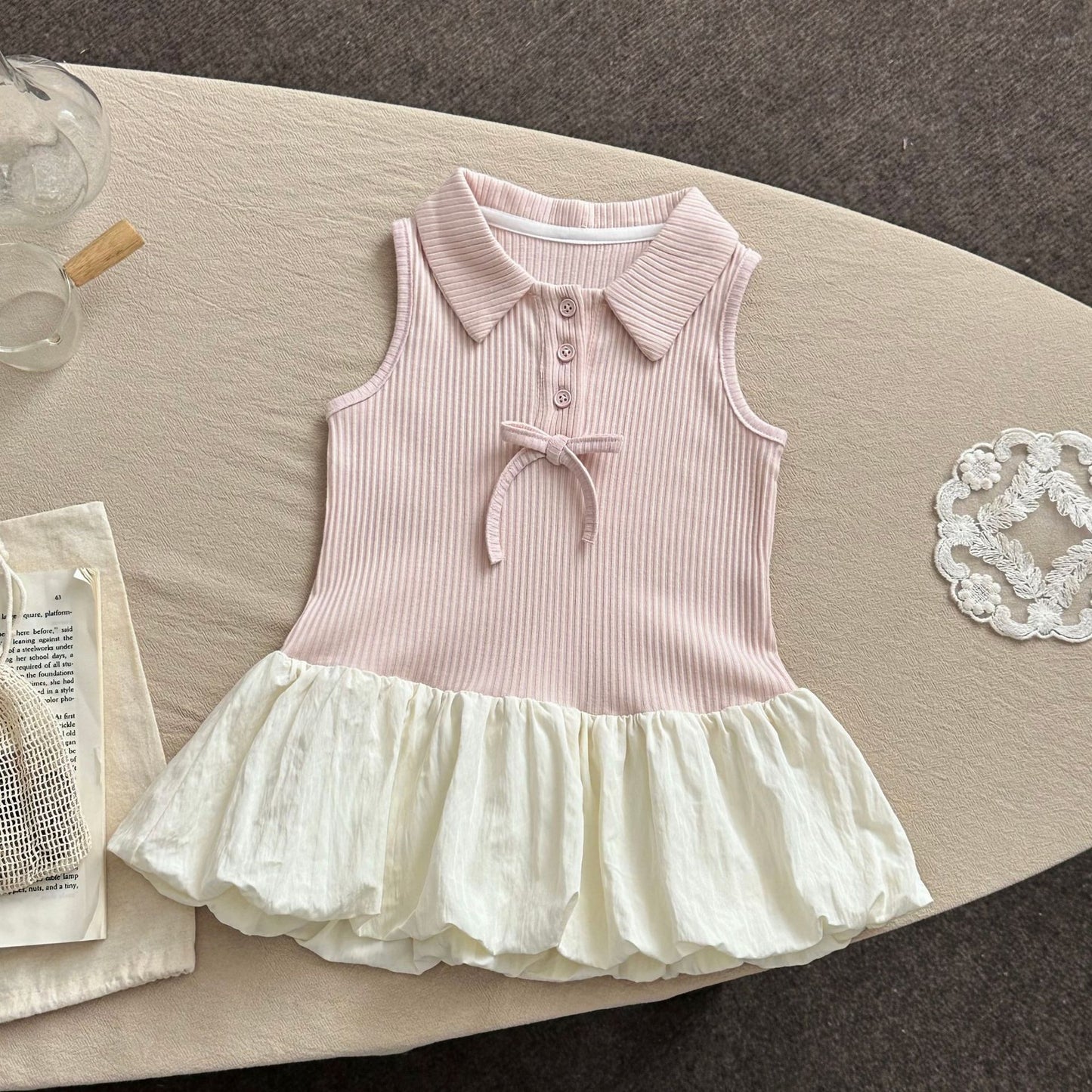 Summer Infant Collar Sleeveless Vest Bud Sweet Children's Dress