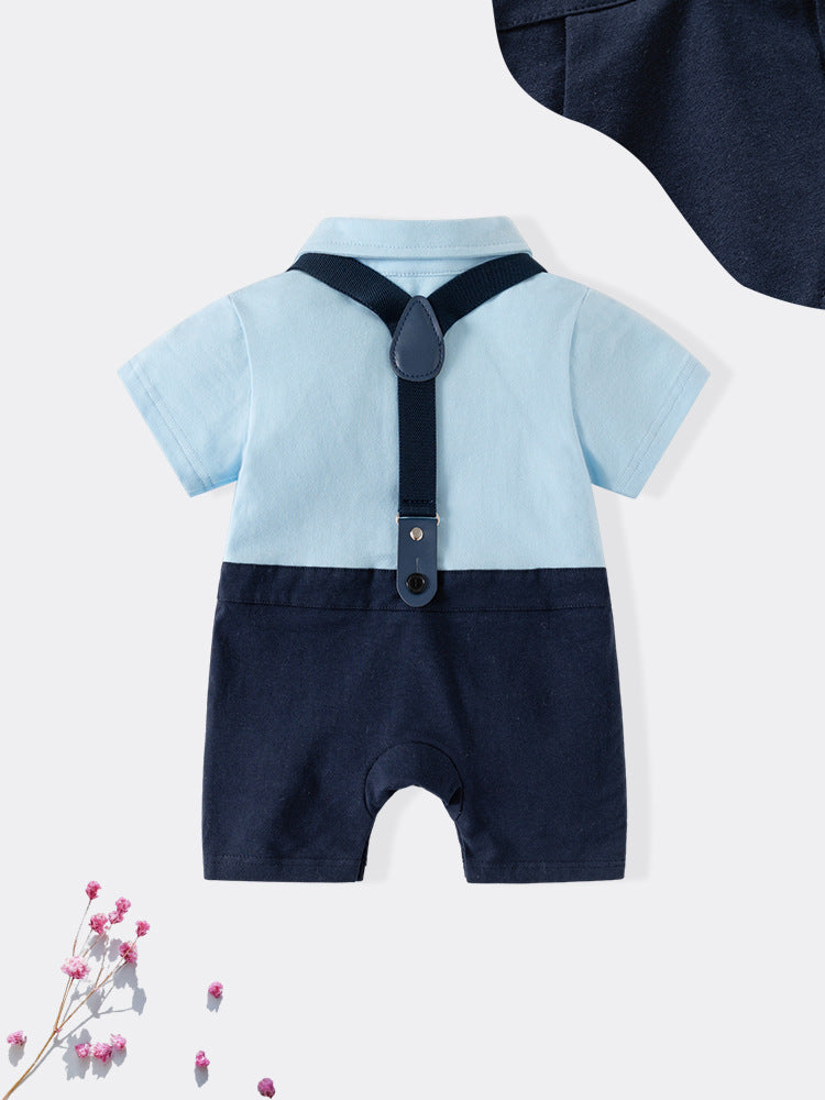 Suspender Shorts Boy Hundred Days Banquet One Year Old Celebration Jumpsuit, Climbing Suit