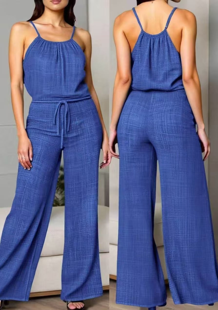 Texture Sling Cinched Drawstring Design Drape Fashion Casual Suit
