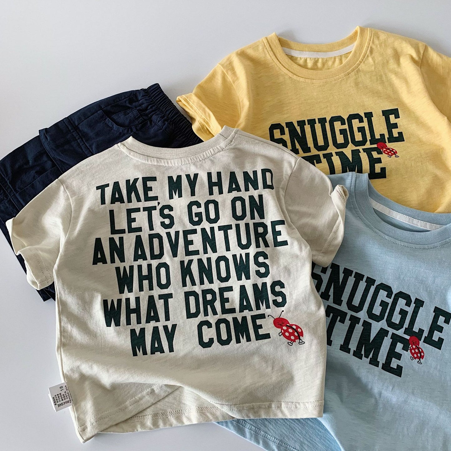 Children's Short-sleeved Summer Boys Letter Pullover Class Children's T-shirt