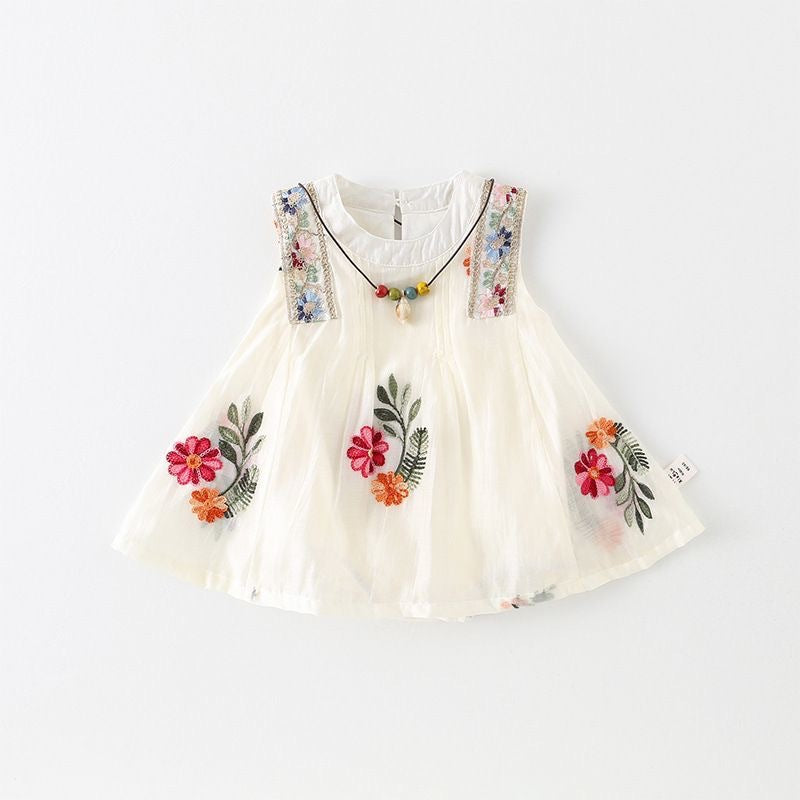 Summer Princess One Year Old Celebration Embroidered Jumpsuit, Climbing Suit