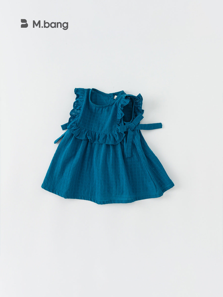 Children's Style Clothing Jacquard Sleeveless Cotton Linen Children's Dress