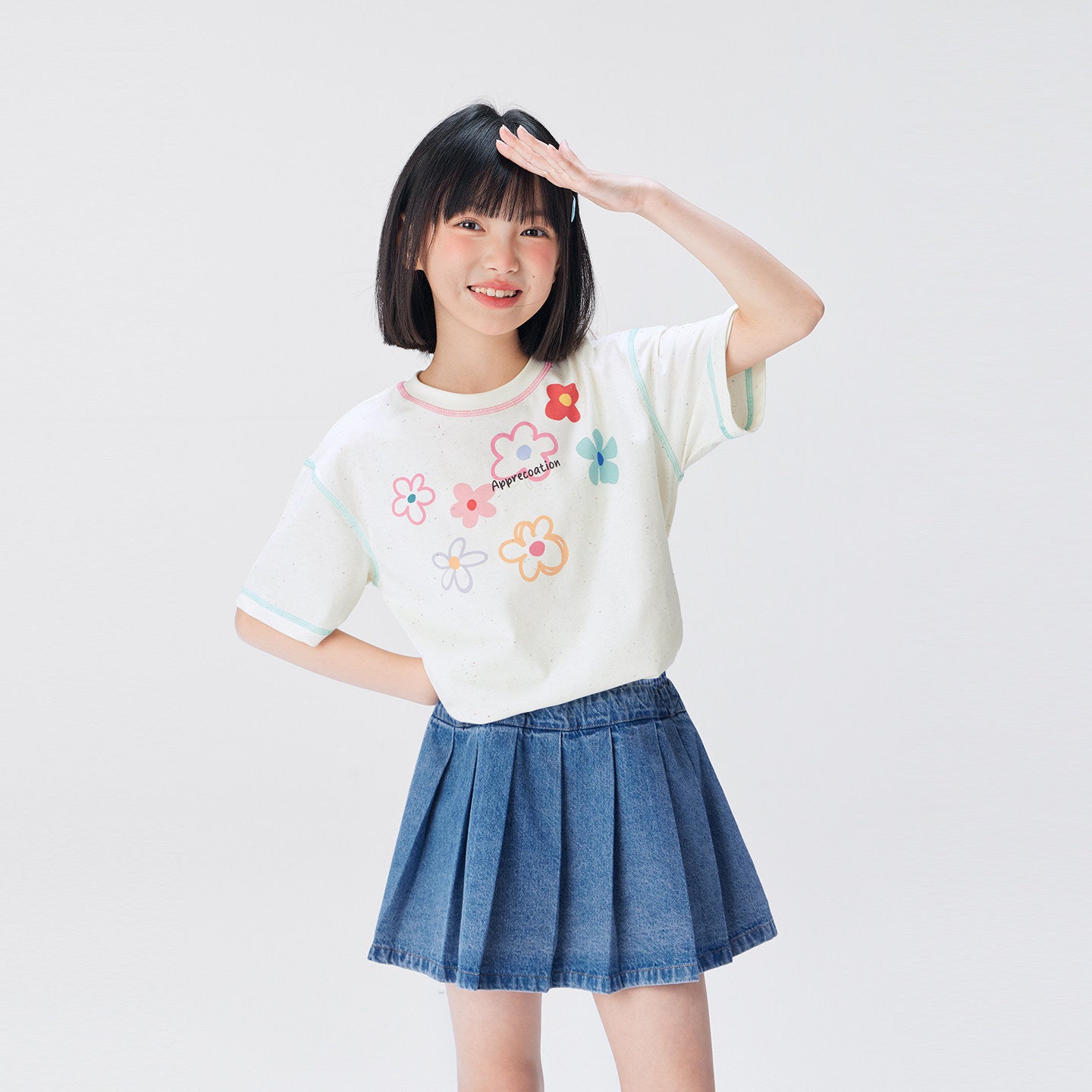 Children's Clothing Short-sleeved Colored Mesh Summer Older Half-sleeved Children's T-shirt