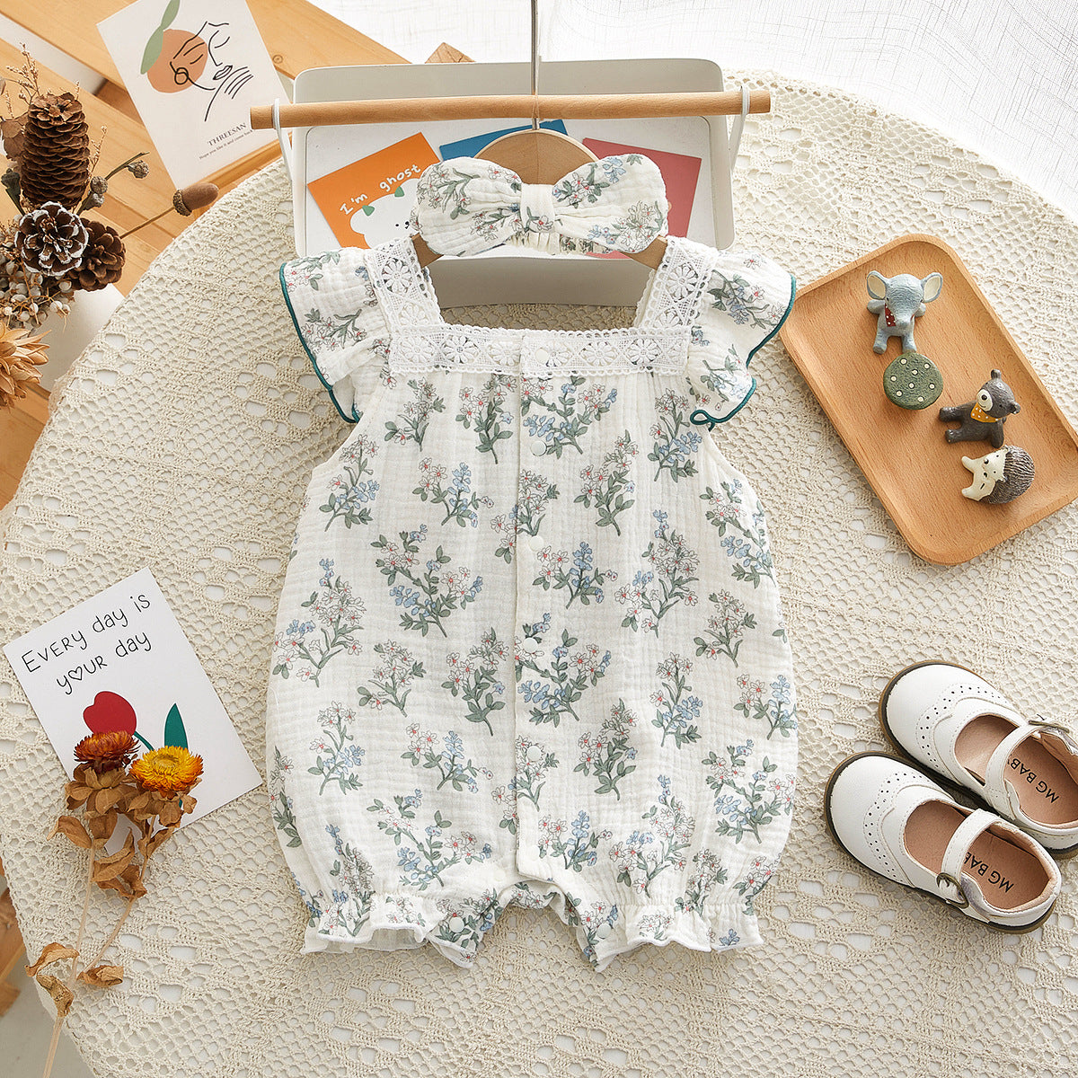 Jumpsuit Summer Clothes Small Floral Suspender Born Thin Jumpsuit, Climbing Suit