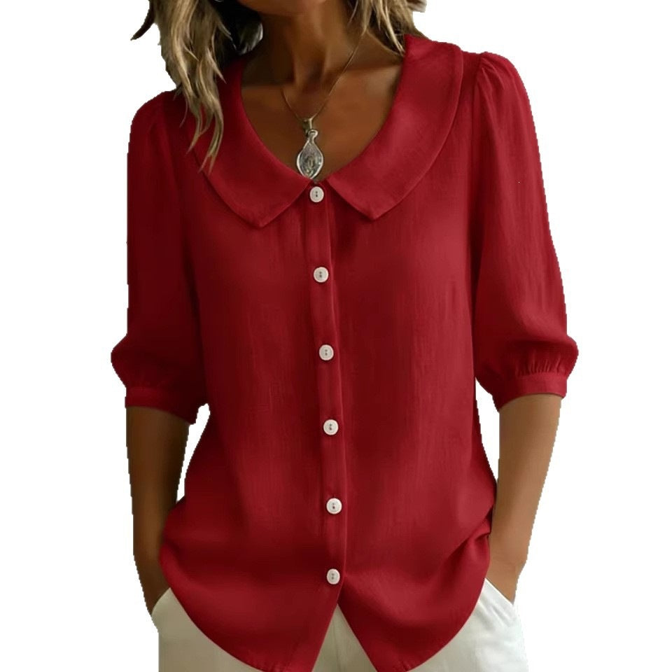 Sense Niche Commuter Linen Shirt Sleeve Shorts