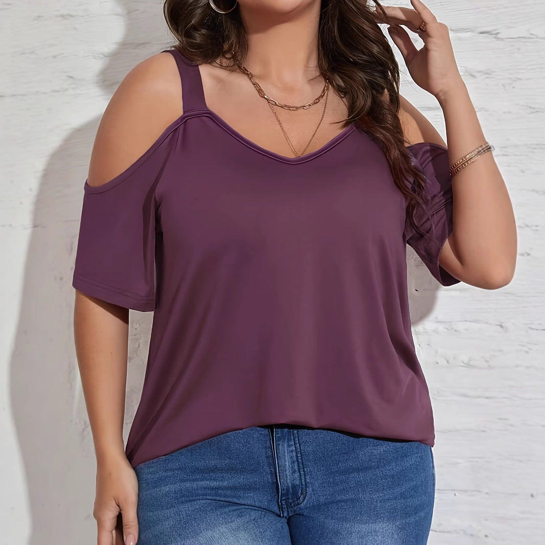 Innovative Women's Solid Color Fashion Sleeve Shorts