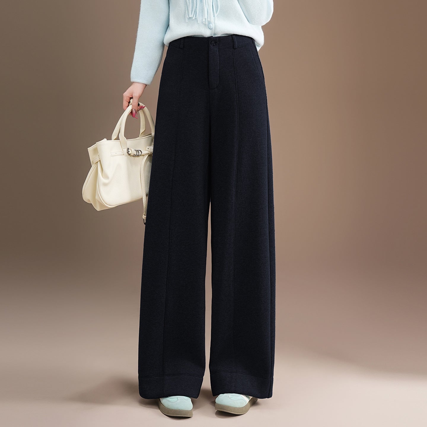Women's Veet Padded Loose Slimming Fashion Thick Wool Casual Pants