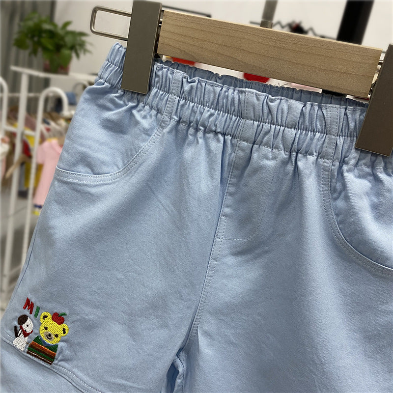 Children's Clothing Summer Bear Shorts Washed Cotton Children's Pants