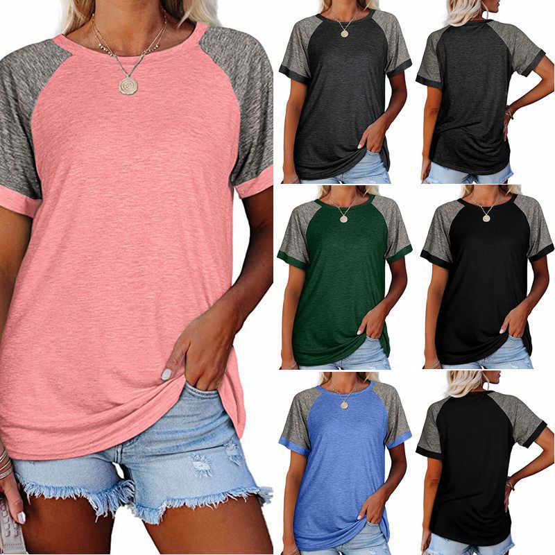 Women's Summer Solid Color Loose Round Neck Women's T-shirt