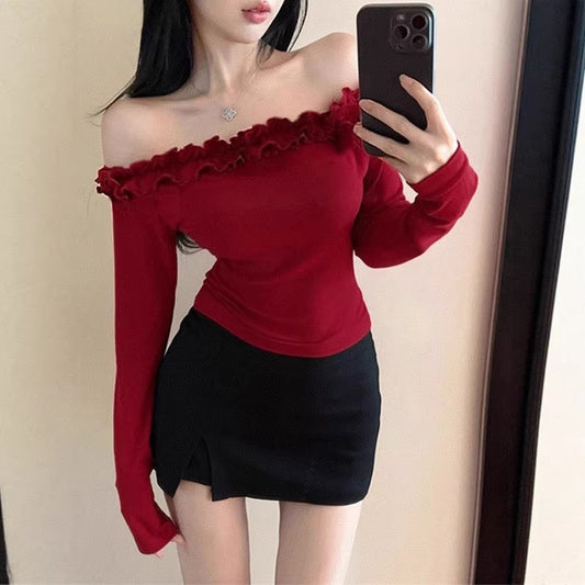 Early Spring Wear Sexy Slim Bottoming Shirt Women's T-shirt