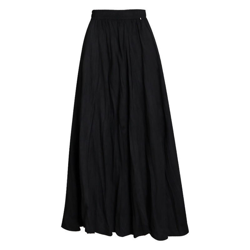 Women's Veet Draping Pleated Slimming Mid-length Expansion High Skirts